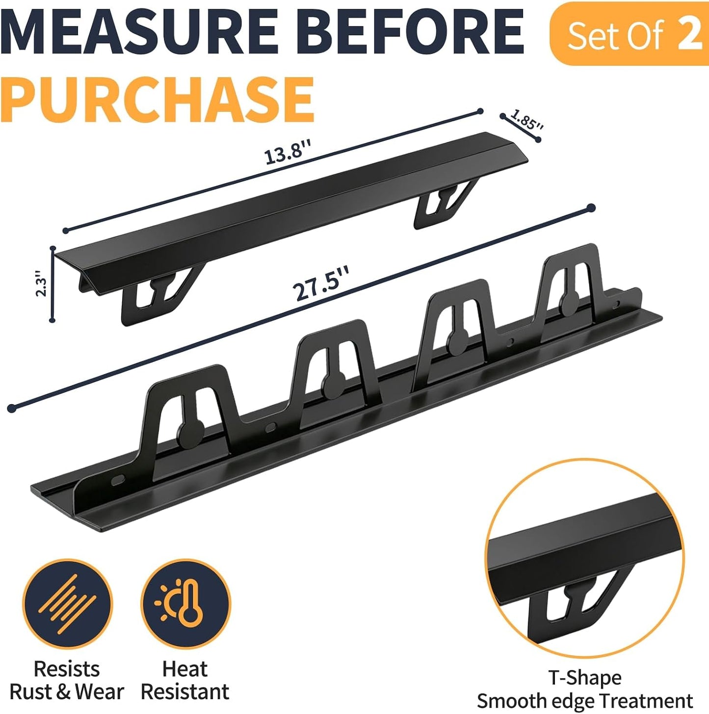 Stove Gap Covers Stainless Steel, 2 Pack Stove Gap Filler Easy Retractable Length 13.8" to 27.5", Width 0.79" Stove Gap Guards Range Trim Kit, Heat Resistant Guard Between Stove Top & Counter