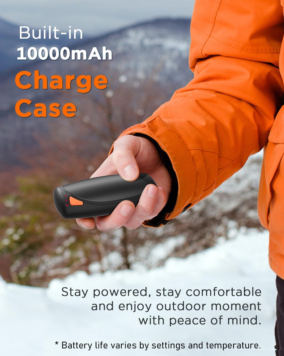 Hand Warmers Rechargeable with Charge Case, 2 Packs 14,000mAh Electric Hand Warmer Battery Powered Dual Sided Reusable Long Battery Life Portable Pocket Heater Gifts for Men Women Golf, Hunting Gear