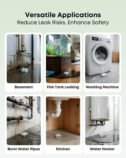 WiFi Water Leak Detector Kit, 2000ft Long Range, SMS App Email Alerts, 105dB Adjustable Alarm, Leak Severity Tracking, 5-Year Battery Life, 3 IP67 Water Leak Sensors for Home Basement Kitchen