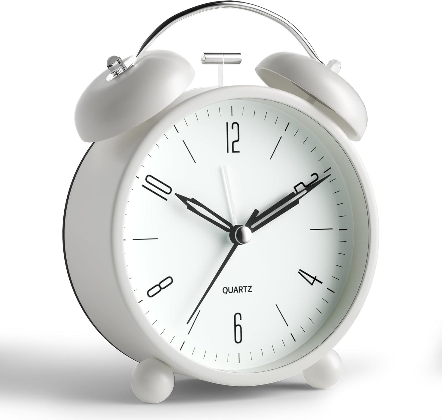 JALL Analog Alarm Clock, 4 inch Super Silent Non Ticking Small Clock with Night Light, Battery Operated, Simple Design, Old Fashioned Style Ideal Decor, for Bedroom, Bedside, Desk, Adult, Gift, Green
