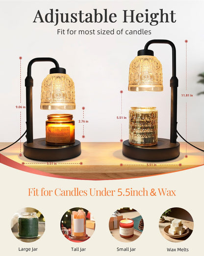AIFEI Candle Warmer Lamp with Timer, 2/4/8H Auto-Off Candle Lamp, Black