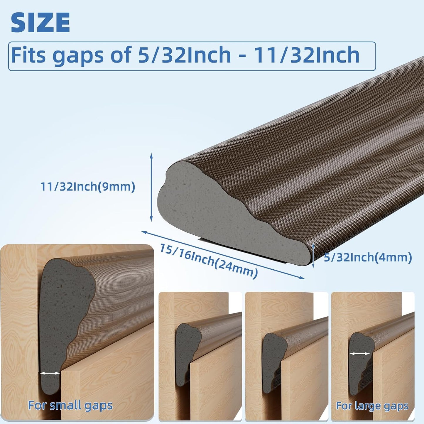 Kneelisa Wedge-Shape Window Weather Stripping Door Frame Seal 118” White | Upgrade Black Foam,Soundproofing,Draft Stopper,Winter Insulation,Noise Blocker, Gap Filler for Exterior Front Door Side
