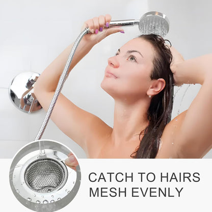 2pcs Heavy Duty Stainless Steel Slop Basket Filter Trap, 2.75" Top / 1" Mesh Metal Sink Strainer Shower Drain Hair Catcher for Kitchen Bathroom Bathtub Wash Basin Floor Balcony Drain Hole, Utility