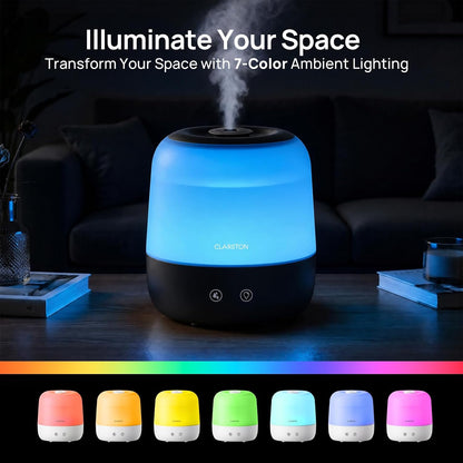 Clarston Humidifiers for Bedroom, 2L Cool Mist Humidifier, 24dB Quiet Sleep