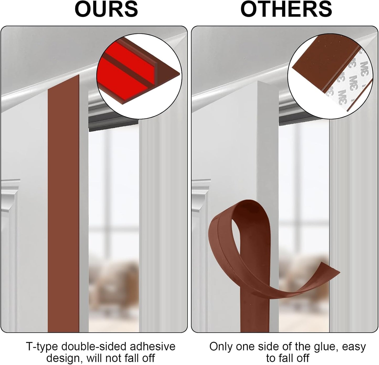 Benory T-Shaped Silicone Door Weather Stripping, Clear, 1.38" W x 20 ft | T-shaped design helps the seal stay in place on door frames while reducing drafts, energy loss, and outside noise