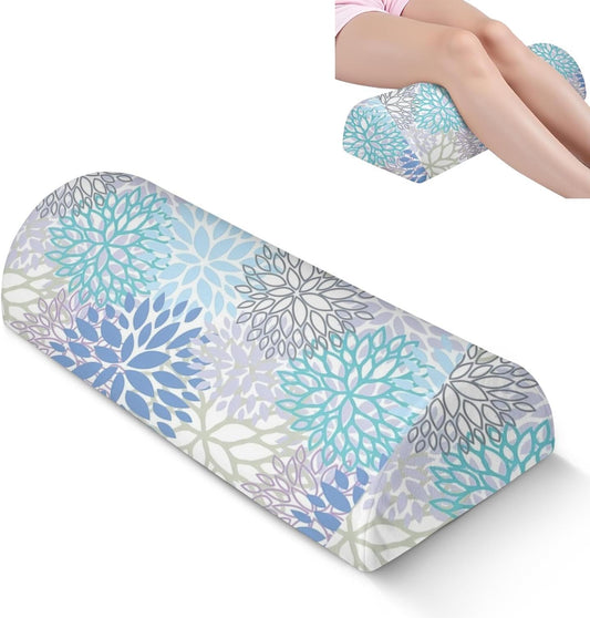 Knee Pillow for Back Sleeping – Half Moon Bolster Pillow for Legs,Under Knee While Sleeping Support, Leg & Back Pain Relief (21.5x9x5 Inches),Machine Washable Cover