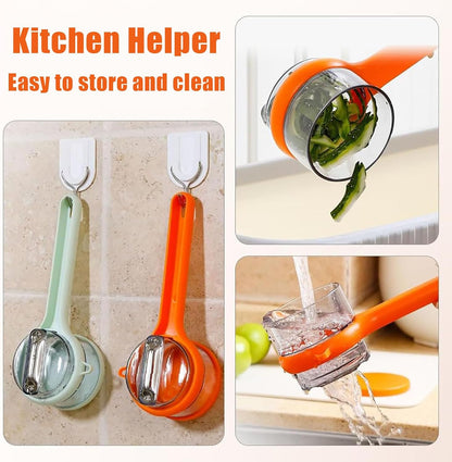 2PCS New Upgrade Fruit & Vegetable Kitchen Peeler with Storage Box -Safe and Efficient Double-Sided Sharp Stainless Steel Blade,Easy to Clean Peeler with Box Storage,Mess-Free Vegetable & Fruit Prep