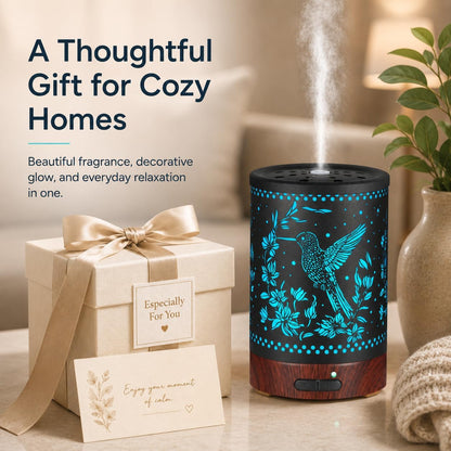 Tree Essential Oils Diffuser for Home 150ML Aromatherapy Diffuser | Birthday Gifts for Women mom,Metal Cool Mist Humidifier with 7 Colors Lights Waterless Auto Off Air Diffusers