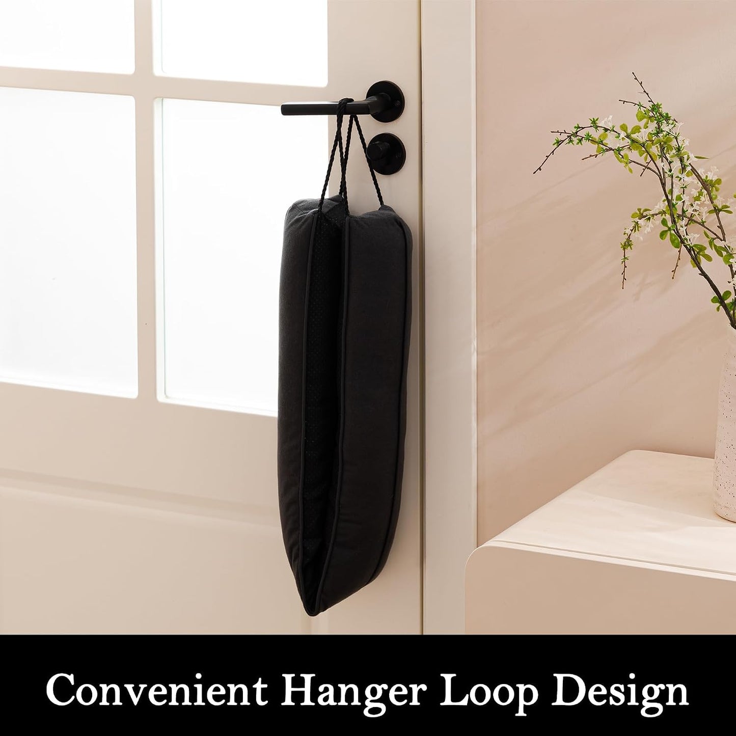 Door Draft Stopper, Removable Washable Cover, 38", Gray | Weighted Gap Filler, Blocks Hot and Cold Air, All-Season Seal, Easy Install, Noise & Wind Blocker, Home Essentials