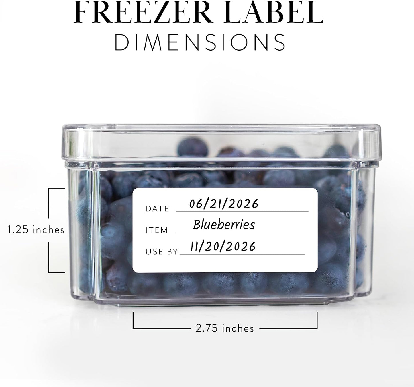 200 Meal Prep Freezer Food Labels - 2.75 x 1.25 Inch Freezer Tape Labels for Food Containers to Write On, Removable Easy Peel Off, Kitchen Pantry Storage Stickers, Oil Water Resistant