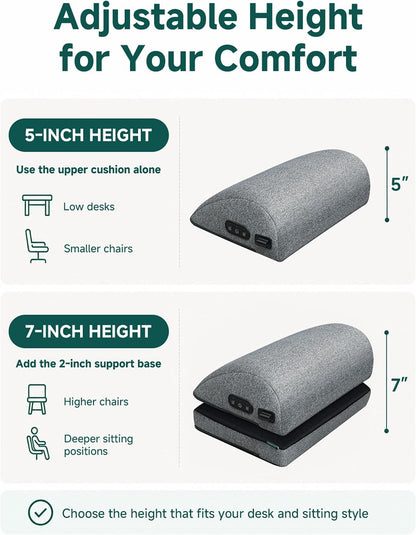 Snailax Heated Foot Rest Under Desk, Adjustable Height Foot Stool with Heat