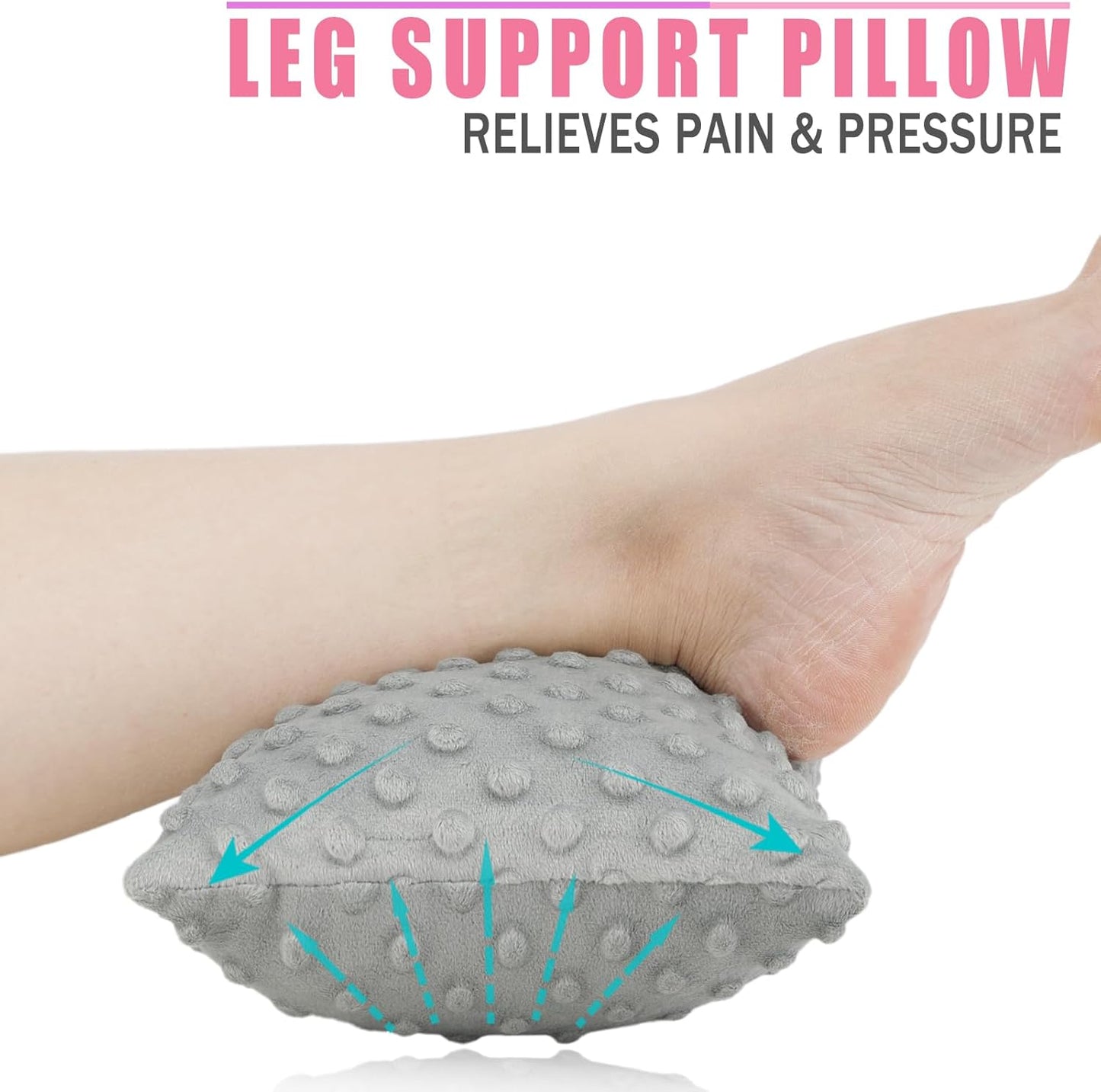Soft Knee Pillow Leg Pillows 11" x 7.8" Small Hip Support Pillows Between Legs for Side Sleepers Sciatica Joints Pain Relief Machine Washable Post Surgery Cushion Gifts, Minky Dot Light Gray