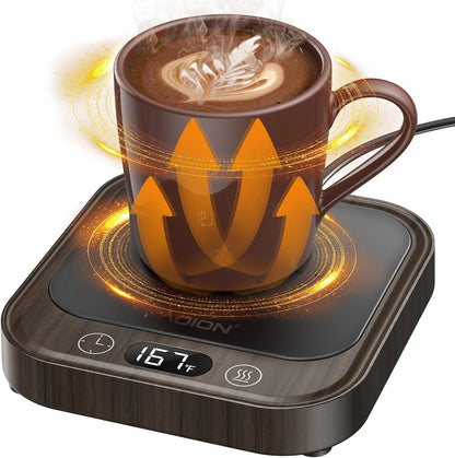 LAOION Mug Warmer 40W Coffee Cup Warmer for Desk with Auto Shut Off | Smart Electric Candle Warmer with 4 Temp and Timer Settings, Coffee Gift for Tea, Water and Milk at Home or Office, Black