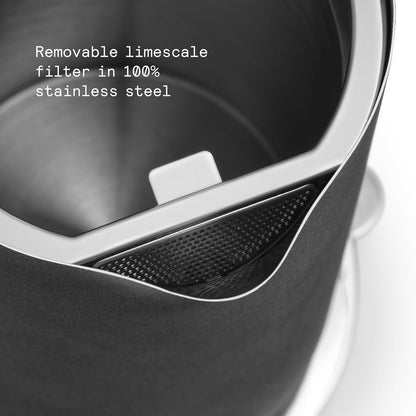 Aarke Kettle - Electric Water Boiler, 1.2L (40oz), Stainless Steel | Temperature Control, Non-Drip Spout, Double-Wall Construction, Dry Boil Protection, Heat-Safe Handle, LED Cool-Down Indicator