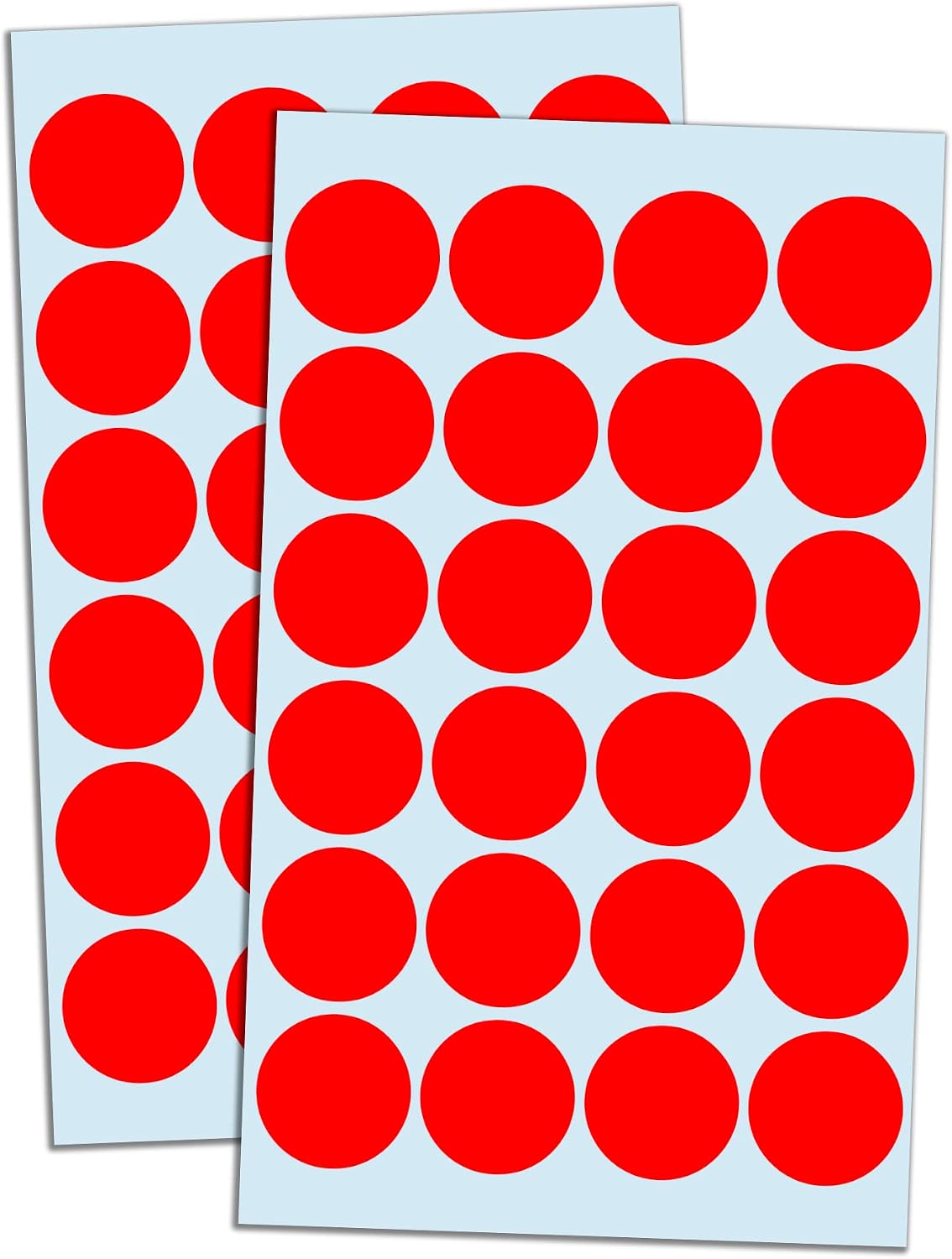1" Round Colored Dot Stickers Labels - 6 Colors