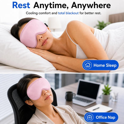 Cooling Sleep Mask with Mulberry Silk Surface & Removable Gel Pack