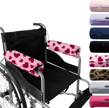 SPRING SEAON Wheelchair Armrest Pads Covers Fuzzy Desk Chair Arm Pads Soft