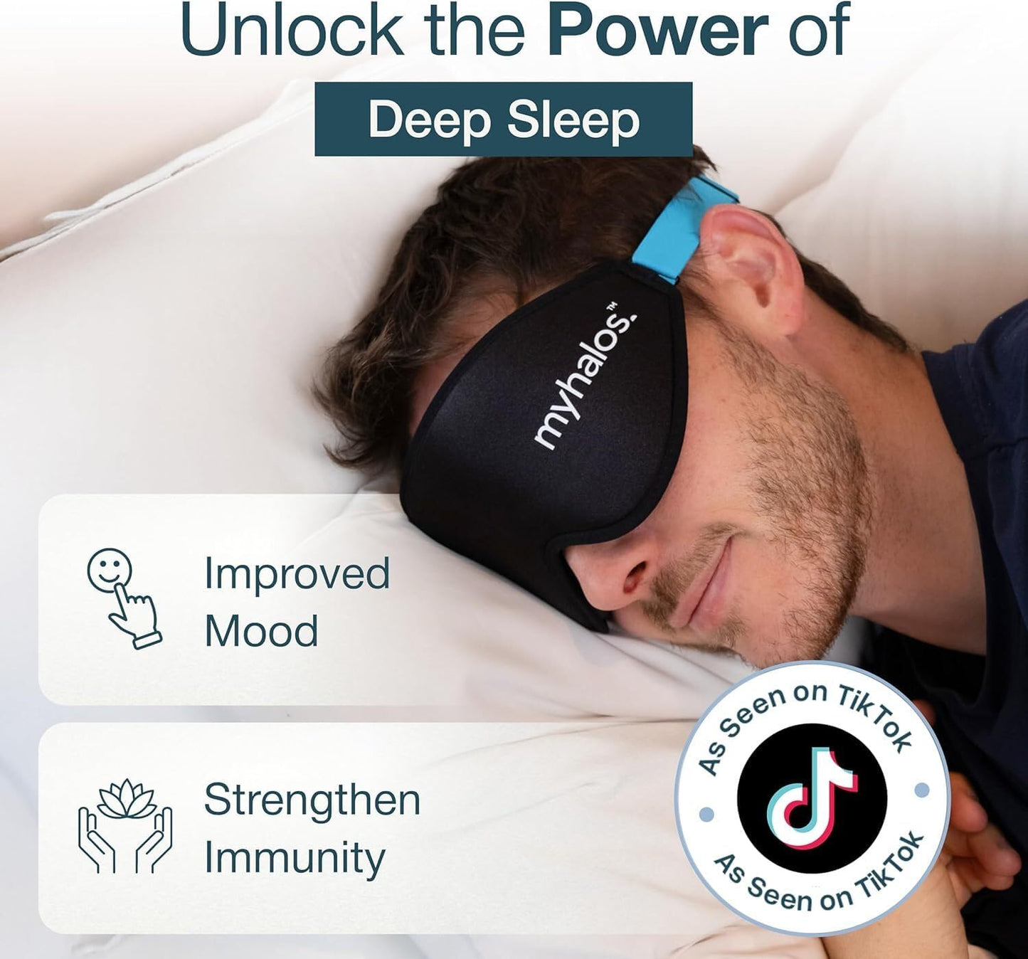 MyHalos® Sleep Mask – 3D Blackout Eye Mask for Women & Men, Side Sleepers, Zero Pressure Memory Foam Eyelash Friendly, Breathable,Award-Winning Sleep Aid for Travel (Black, 1 Count (Pack of 2))