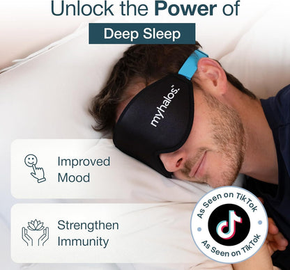 MyHalos® Sleep Mask for Men and Women, 3D Blackout Eye Masks for Sleep