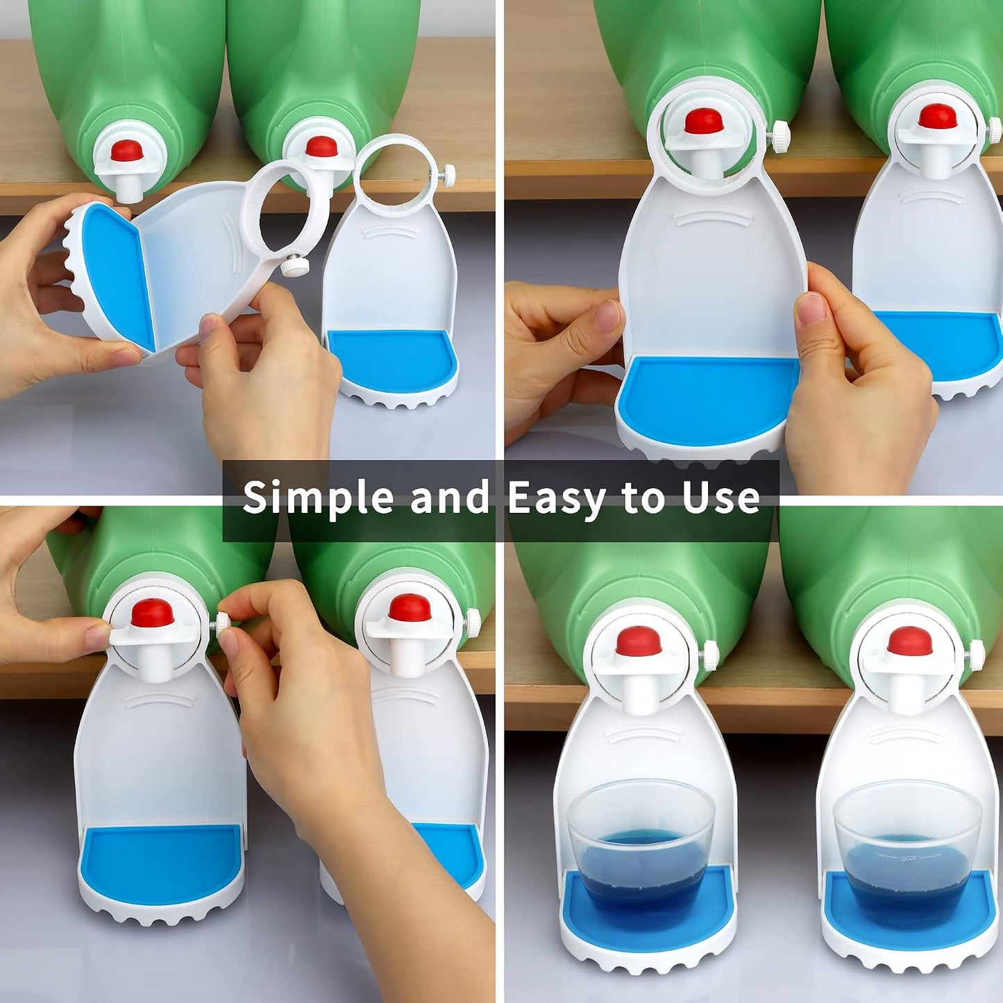 Febwind 2 Pcs Laundry Detergent Cup Holder Fabric Softener Drip Catcher Soap Holder Tray Cup Stand Container Laundry Soap Station Organizer White