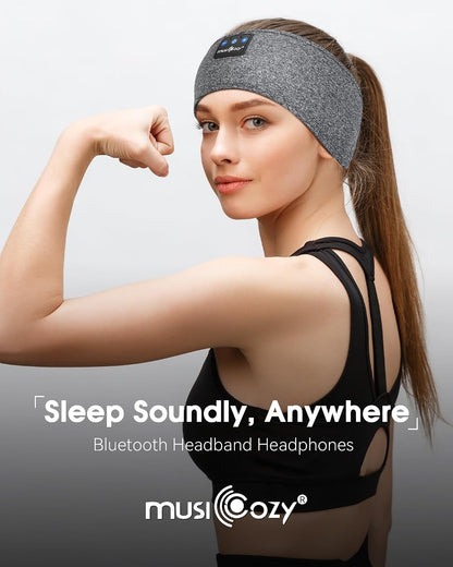 MUSICOZY Sleep Headphones Bluetooth Headband Headphones for Side Sleepers | Sleeping Headbands Wireless Sports Earphones Sweat Resistant Earbuds for Workout Running Cool Gadgets Unique Gifts for Women