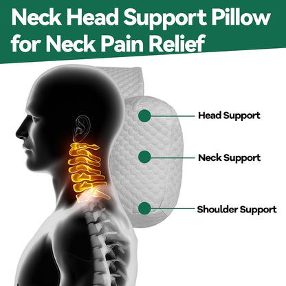 MABOZOO Neck Pillows for Recliners with Pocket,Headrest Cushion for Neck Pain Relief and Cervical Support,Recliner Head Pillow for Side Sleeping at Home, Office or Traveling（Green）