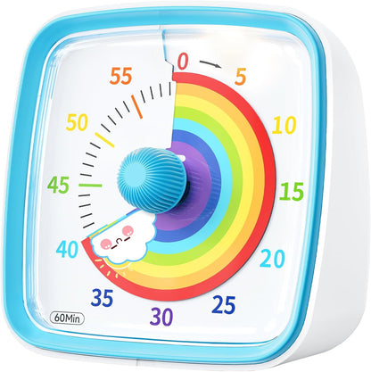 Yunbaoit Visual Timer with Night Light, 60 Minute Countdown, Light Blue