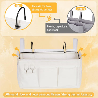 Lilithye Bedside Caddy, Bedside Storage Bag Hanging Organizer for Bunk Bed