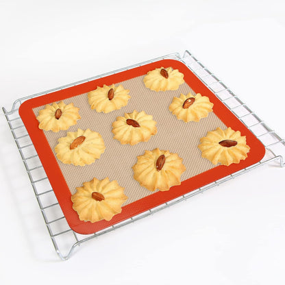 AMYONE 11x11 Silicone Baking Mat, Square Air Fryer Liner, Platinum, 2 Pack | For 11x11 Square Cake Pan/Cheesecake Pan/Toaster Oven/XL Air Fryer, Food Grade Silicone Baking Sheet Liner for Cake/Cookie