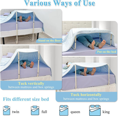Blanket Lifter Foot Cradle Lift Bar for Feet Adjustable Blanket Support Lifters Holder Bed Foot Tent Blankets Riser Sheet Raiser Heavy Duty Steel Medical Accessories Leg Knee Ankle Surgery Recovery