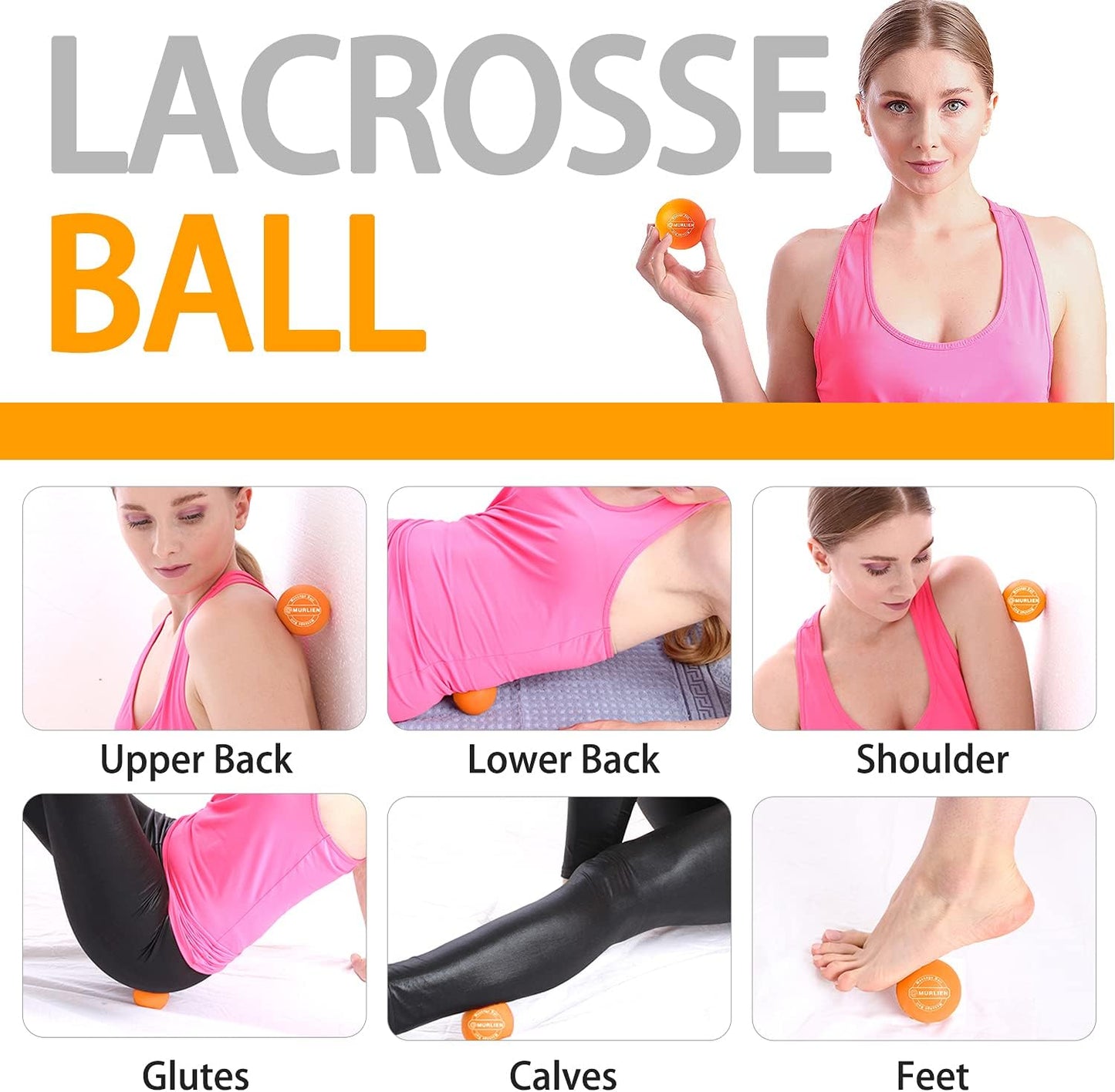 Massage Ball Set, Spiky Ball & Lacrosse Ball for Body Massage, Muscle Relief, Deep Tissue, Myofascial Release, Massager for Neck, Shoulder, Back, Foot or Muscle Tension (Blue)