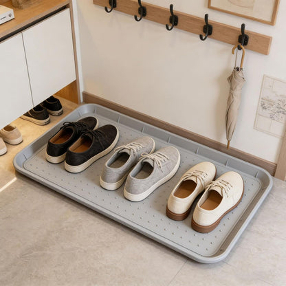 predolo Boot Tray Heavy Duty Silicone Multi Purpose Tray Raised Edge Suitable for Entryway Garden Patio Home Organization, Gray
