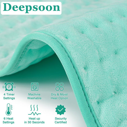 Heating Pad,Heated Blanket,Heating Pad for Back Neck,Grey,24x12 Inch | Electric Heating Pad,Dry/Moist Heat Heating Pads,Heating Pads for Shoulder,Abdomen,Heat Pad for Women Men,Birthday Gift