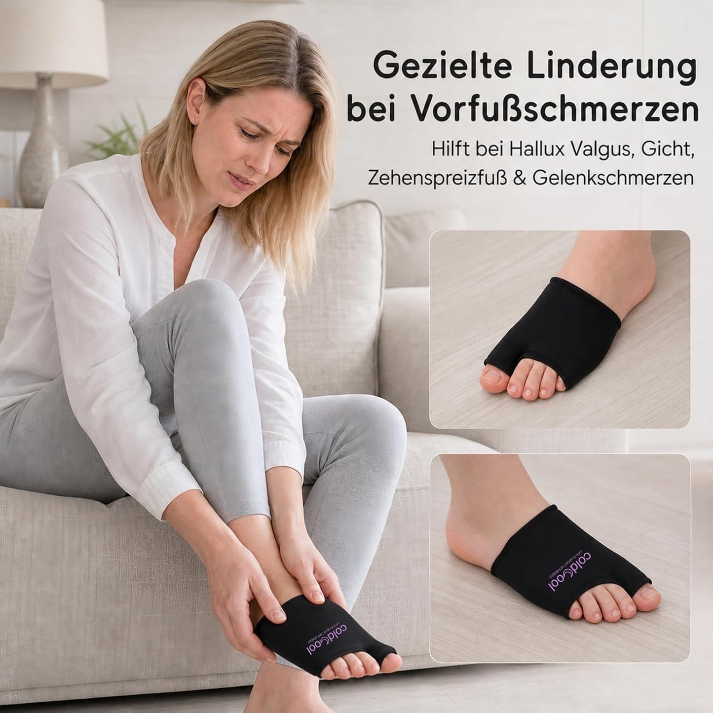 2 Pack Forefoot Toe Ice Pack，Foot Ice Pack Wrap Bunion Corrector for Women & Men, Non-Slip Bunion Relief Socks with Hot and Cold Therapy for Plantar Fasciitis, Hallux Valgusand Sport Injured