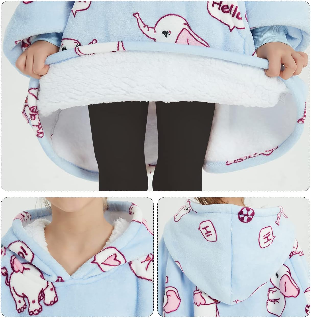 Wearable Blanket Hoodie for Adults With Pocket Strawberry Hoodie | Sherpa, Fuzzy Blanket Hoodie, Oversized Sweatshirt Blanket, Kangaroo Pouch, Cute Birthday Gifts for Sister, Cute Stuff