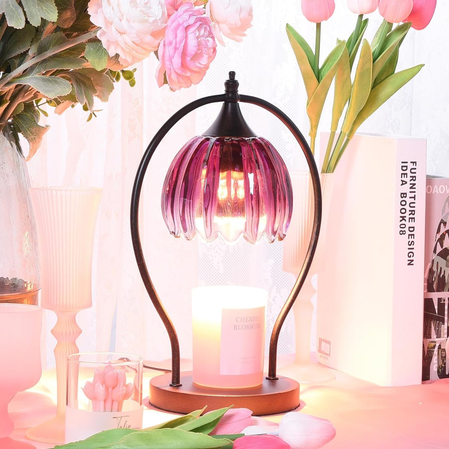 GOODBUY Candle Warmer Lamp with Timer Dimmable: Electric Candle Warmer Birthday Gifts for Women Mom - Candle Lamp Warmer House Warming Gifts New Home Decor - Wax Warmer for Jar Candles with 2 Bulbs