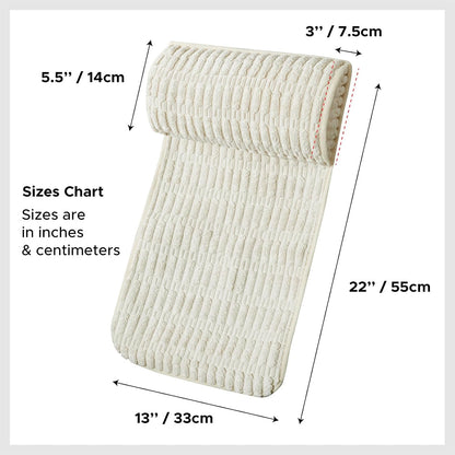 WdFour Headrest Memory Pillow, Support Cushions for Neck, Back or Foot for Sofas, Recliners, Office Chairs, Massage Chairs for Neck Pain Relief and Cervical Support(Khaki, 13" Wx2.7 D).
