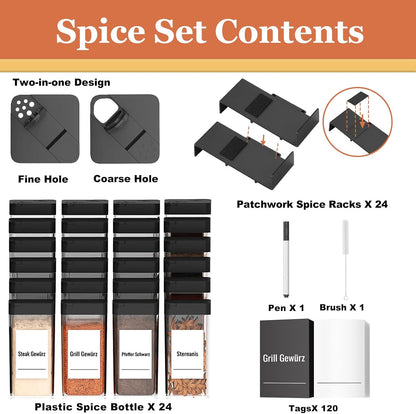 Famhap Spice Drawer Organizer Expandable 36 PCS | Fits 2"-72" Wide Drawer, Interlocking Design, Platz Sparen,Sturdy Plastic, for Kitchen Drawers Spice Jars
