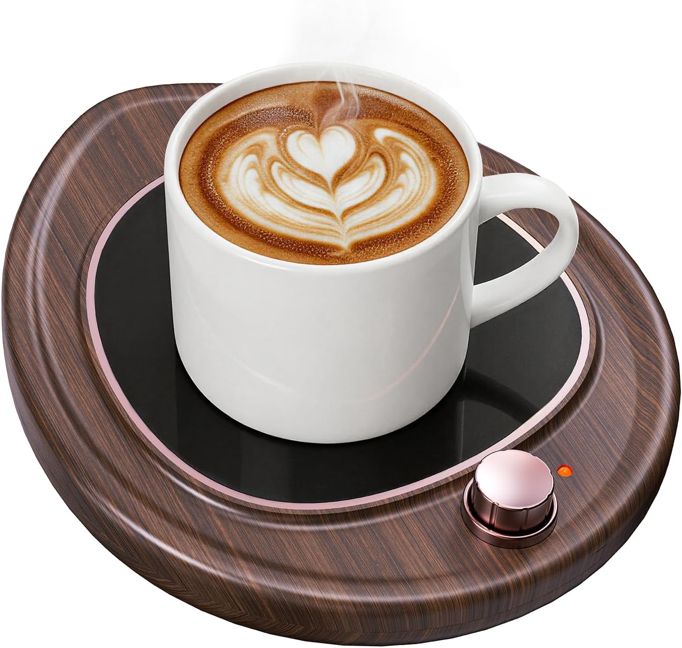 Coffee Mug Warmer - Large Candle Warmer Plate, 2-Temp Setting (131℉ & 113℉) & Fast Heating, Elegant Desk Warmer for Coffee/Tea/Milk/Candle, Ideal Office Home Gift (Black)