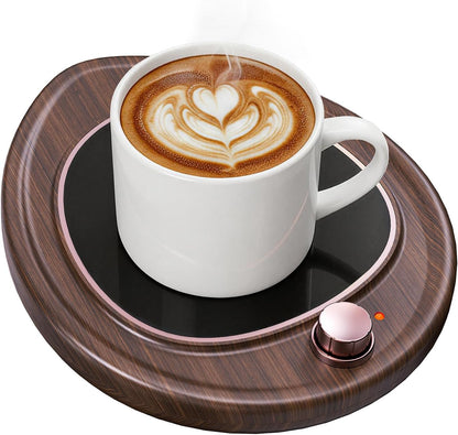 Coffee Mug Warmer - Large Candle Warmer Plate, 2-Temp Setting (131℉ & 113℉) & Fast Heating, Elegant Desk Warmer for Coffee/Tea/Milk/Candle, Ideal Office Home Gift (Black)