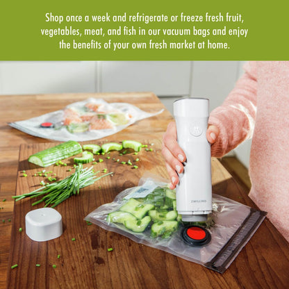 For food to stay fresh up to 5X longer, pump required (not included).