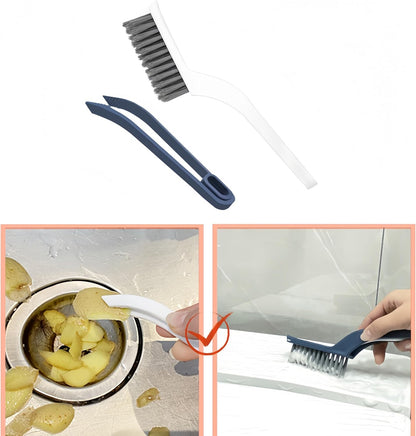 Grout Cleaning Brush with Adjustable Long Handle, V-Shaped Grout Scrub Brush for Tile Floors, 2 in 1 Stiff Bristle Scrub Brush for Crevice, Tile Line, Shower, Kitchen, Bathroom