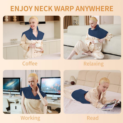 SAROO Weighted Heating Pad for Neck and Shoulders Pain Relief,19"x22",Grey