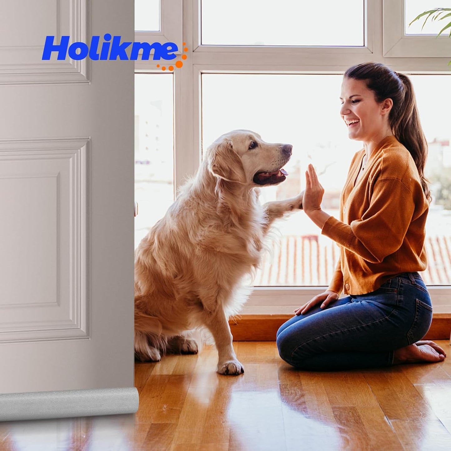 Holikme Under Door Draft Stopper Door Seal Gap Filler Weather Stripping | 36 Inch Soundproofing Noise Blocker Window Breeze Adjustable Draft Blocker for Bottom of Door Stop Light, Air, Dust, Gray