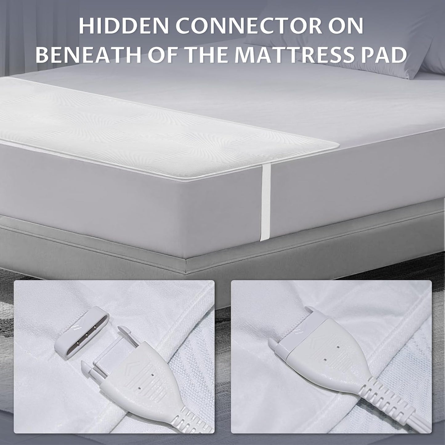 Foot Queen Size Electric Heated Mattress Pad - Foot Warmer for Bed with Memory & Preheat Functions, 12 Heat Settings Single Control for 1-12 Hours Auto Off, Lighted Button