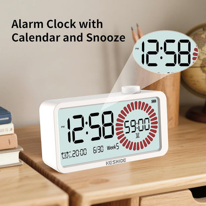 Visual Timer for Kids and Adults with Alarm Clock,LCD Digital 60-Minute Countdown Timer Time Management Tool for Home, School, or Work