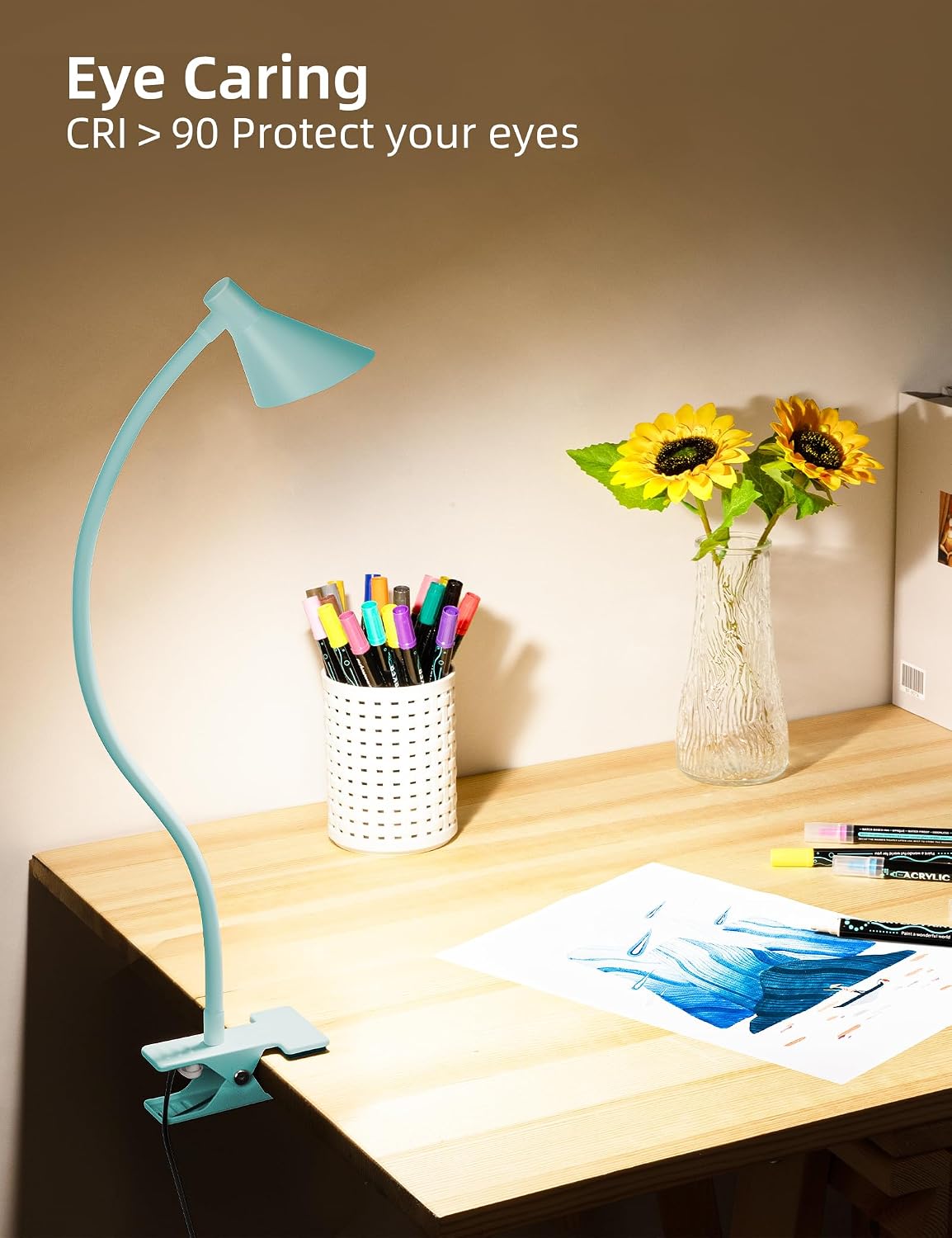 Clip on Light, Eye Care Reading Lights for Books in Bed 3 Color Modes & 10 Brightness Clip on Lamp Reading Book in Bed with Auto Timer, Reading Light for Bed Headboard Desk Bedside Dorm - Pink