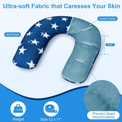 Microwaveable Neck Warmer, Heated Neck Pillow for Stress Relief | Neck Tension Relief, Flaxseed & Cotton Filling, Moist Heat Therapy, Hands-free Wrap, Ideal for Office, Travel Relaxation