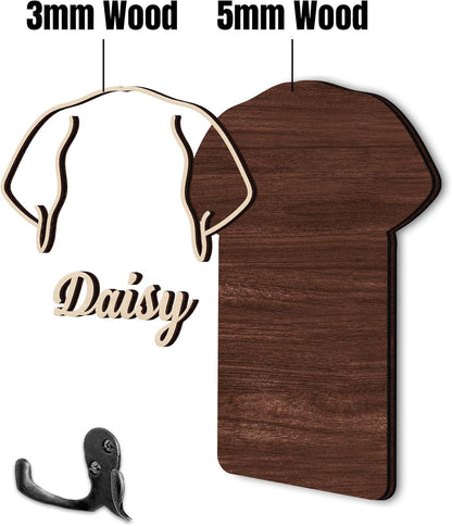 Dog Leash Holder Wall Mount, Pet Harness Hanger with Scrabble Letters, Dog Collar Organizer for Entryway, Memorial Cat Leash Holder for Wall, Pet Loss Gifts, Keepsake, Home Decor PF212-NAT