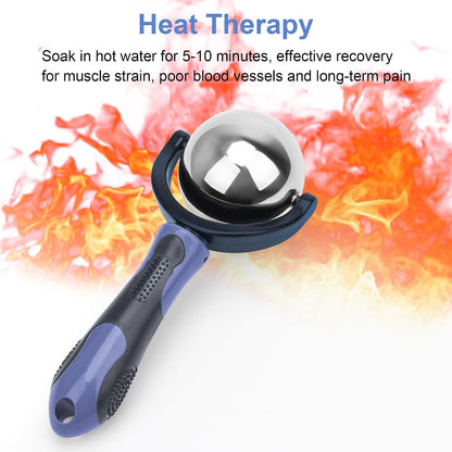 Cold Massage Roller Ball with Handle-Back Muscle Metal Ice Roller Ball Tool